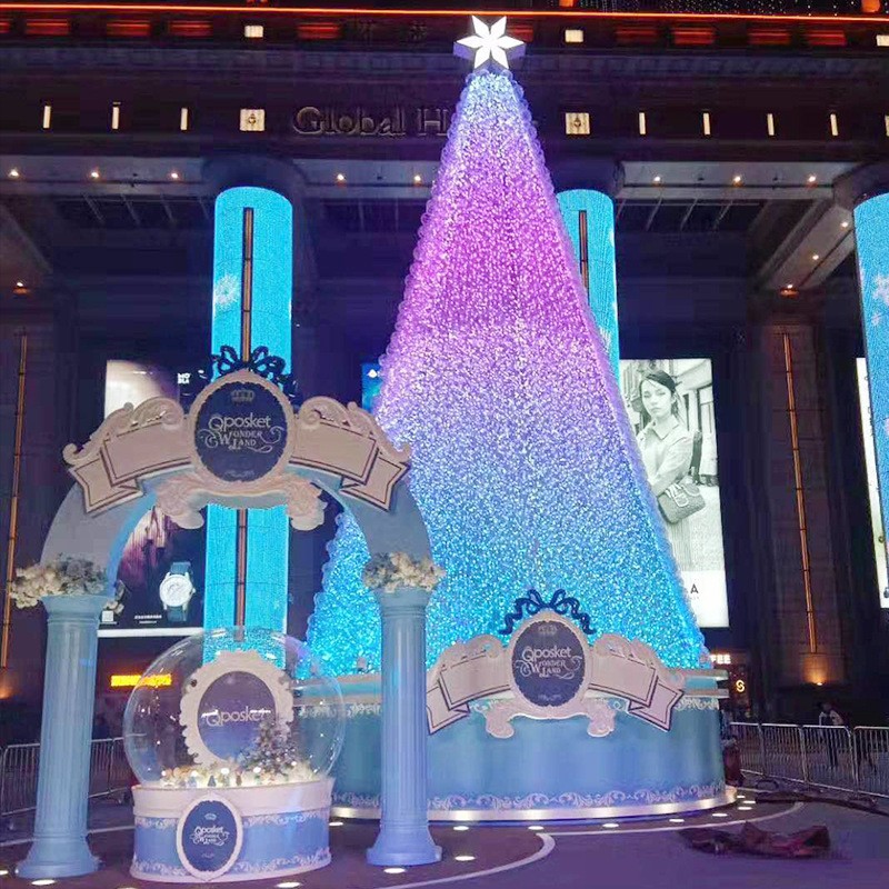 Outdoor commercial super large christmas tree decoration luminescent magic simulation Christmas tree set
